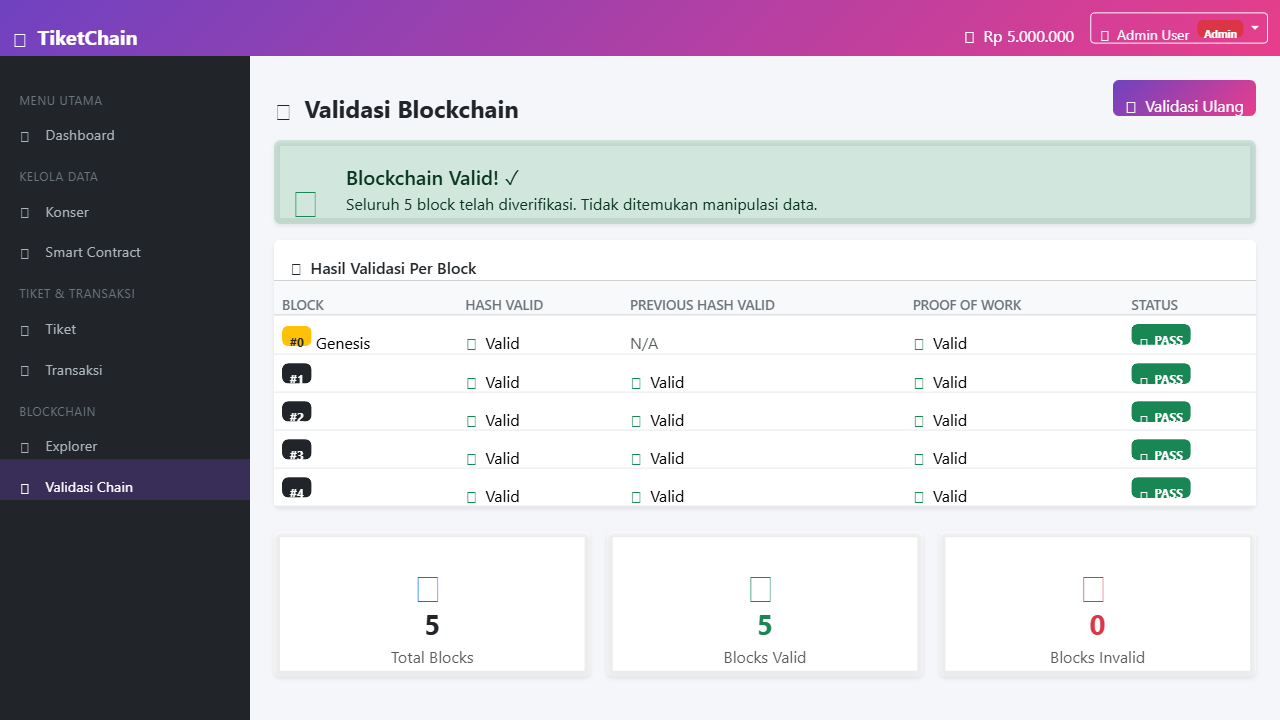 Blockchain & Smart Contract Ticketing System - Screenshot 3