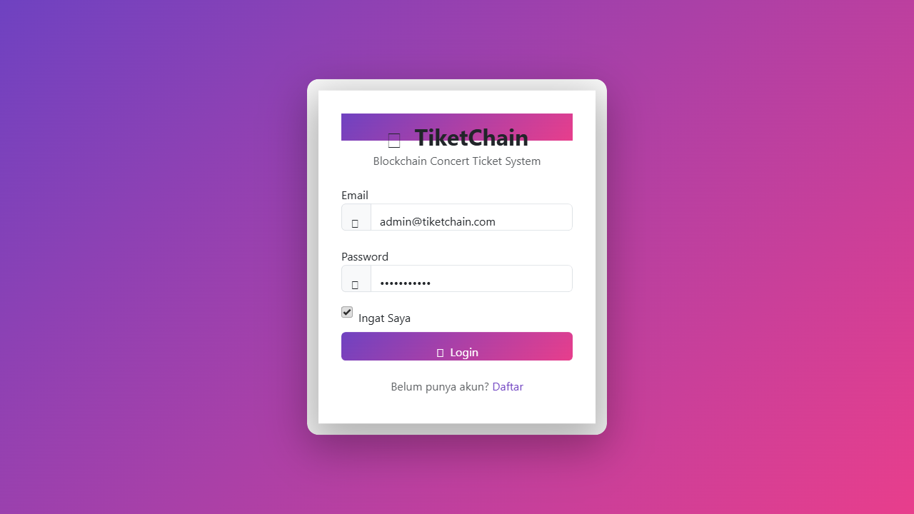 Blockchain & Smart Contract Ticketing System - Screenshot 9